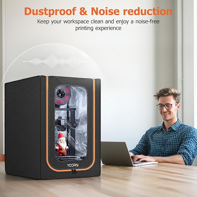 3D Printer Enclosure with LED Lighting, Fireproof Dustproof Tent Constant Temperature Protective Cover for Creality Ender 3 V3 SE/KE/Ender 3/Ender 3 Pro/Ender 3V2/Ender 3S1/Neo/Anycubic Elegoo, Medium - Image 8