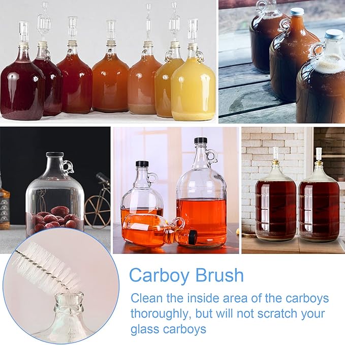 2 Pack 28inch Carboy Brush Carboy Cleaning Brush Carboy Bottle Brush Carboy Brushes for Cleaning Nylon 5 Gallon Carboy Brush for 3 5 6 6.5 Gallon Glass Carboys Corny Kegs Wine Making Home Brewing - Image 6