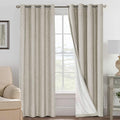 H.VERSAILTEX 100% Blackout Curtains for Bedroom Thermal Insulated Linen Textured Curtains Heat and Full Light Blocking Drapes Living Room Curtains 2 Panel Sets, Cobblestone, 52x84 Inch by HVERSAILTEX