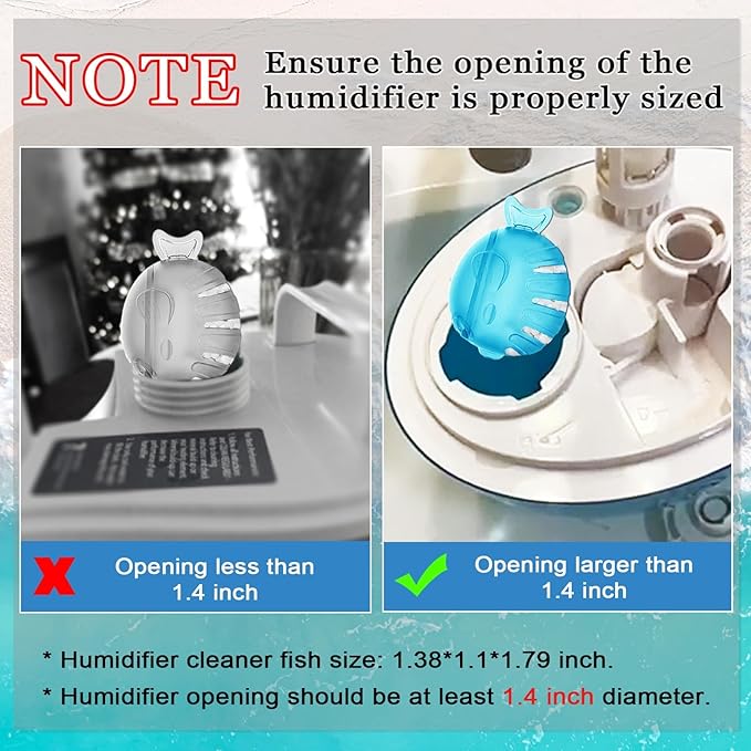 FITORCH Humidifier Cleaner, Humidifier Cleaning Fish for Humidifiers & Fish Tanks, Purifies Water, Prevents Hard Water Build Up, Eliminates White Dust Odours, 10PCS, Blue, PB-23 - Image 2