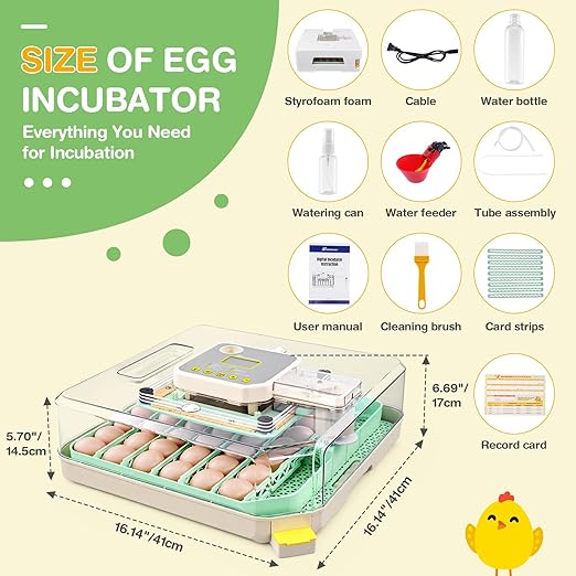 Sailnovo 48 Egg Incubator for Hatching Eggs with Precise Temp & Humidity Control,Auto Egg Turning, 360°Viewing, Egg Candler,Incubator for Chicken Eggs/Duck/Quail/Turkey,Ideal for Farm/School/Lab,Green - Image 9