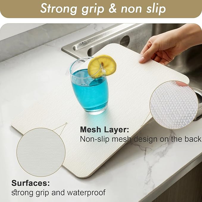 Cohoo Home Drawer Cabinet and Shelf Liner, 24in×11.8Ft Shelf Liners for Kitchen Cabinet Non Slip, Non Adhesive Kitchen Drawer Cupboard Mat, Durable Strong Grip Washable Bathroom White - Image 3