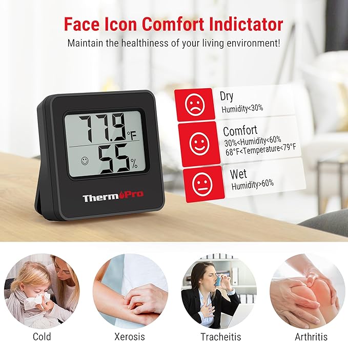 ThermoPro TP157 3 Pack Hygrometer Indoor Thermometer for Home, Room Thermometer Humidity Meter with Accurate Temperature Humidity Sensor for Greenhouse Baby Room Office - Image 5