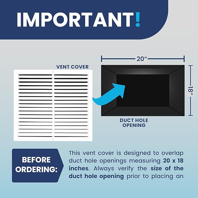 20x18 Inch (Duct Opening) Air Return Vent Cover Decorative – Premium Aluminum AC Vent Cover for Ceiling & Wall, Rustproof Grille, Ideal for Home HVAC Grille, Durable & Easy to Install by ACLAMINAIRE - Image 4