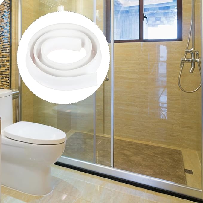 LIFKOME 2m Bathroom Strip Kitchen Desktop Strip Shower Water Blocker Edge Guard Soft Hands Easy to Install - Image 7