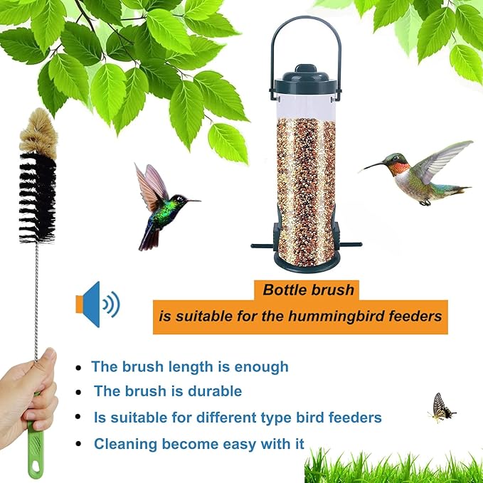 16" Water Bottle Brush for Cleaning, Dokpod Long Handle Bottle Cleaner Brush, Narrow Bottles Scrubber Brushes, Hummingbird Feeder Cleaning Brushes, Cup Cleaner Brushes, for Meat Grinder, for Pipe - Image 3