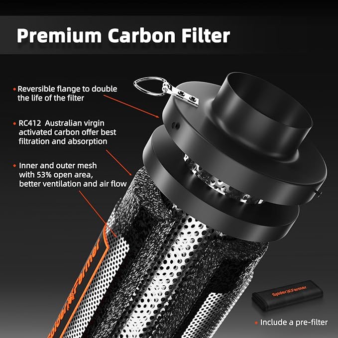Spider Farmer G3000 Grow Tent Kit Complete 3x3x6ft, 300W Dimmable Bar Style LED Grow Lights 36"x36"x70" Tent Kit 4" Ventilation System with GGS Controller - Image 8