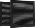 2-Pack 10" x 10" (Outer Size) Square Air Vent Cover – Black Plastic Vent Deflector - Screen Mesh, Surface Mount Wall Ceiling – Cold Air Return Soffit Air Vent Cover - Register Indoor Outdoor by Unknown