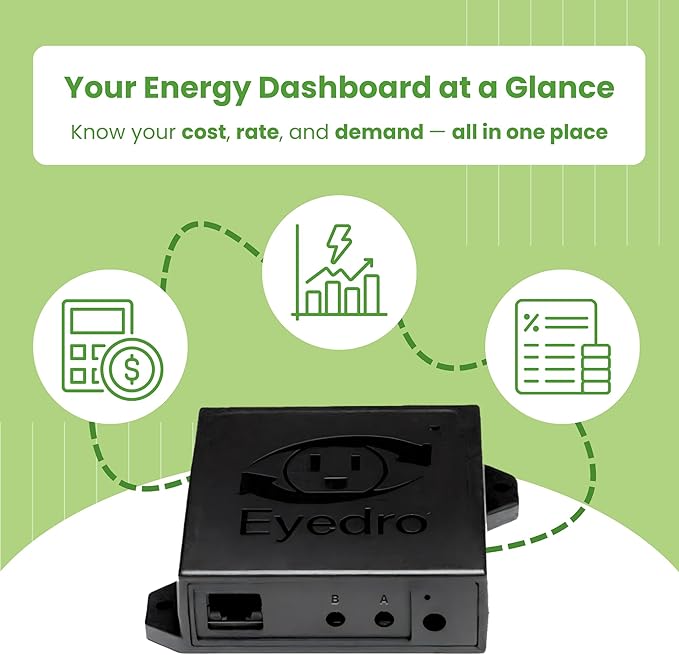 Eyedro Home Energy Monitor – Real-Time Electricity Usage Monitor with Solar Net Metering – Whole House Power Consumption Monitor – WiFi/Ethernet Smart Energy Meter with Reports & History, 2 Sensors - Image 7