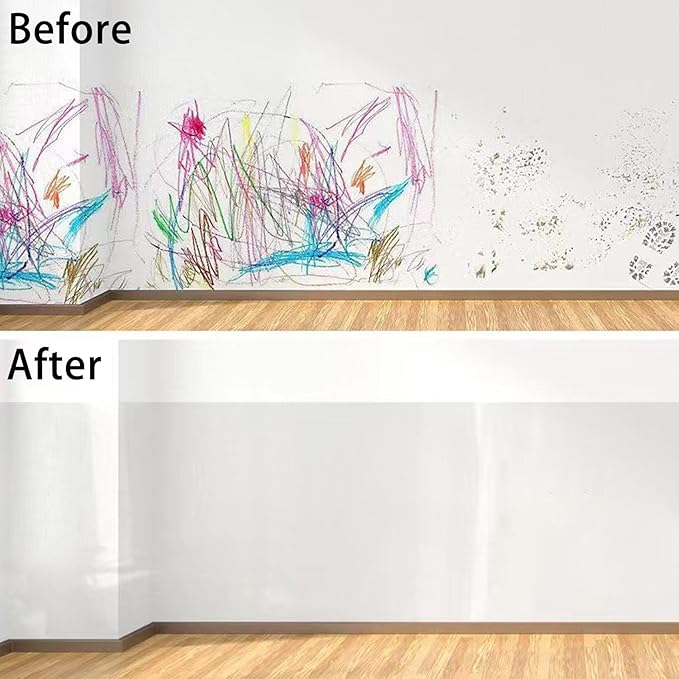 Wall Protector Clear Contact Paper Electrostatic Absorption Wall Protective Film Removable Transparent Plastic Static Cling Stickers for Kitchen and Office from Bin Chair Back Furniture Door Dog Cat - Image 4