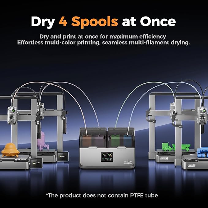 Creality Space Pi X4 Filament Dryer,4 Spools Filament Dryer Box Dual Independent Heating Chambers,360° 200W PTC Fast Heating Filament Dehydrator,Up to 85℃,Compatible with PLA PETG ABS,TPU,PC,PA,PAHT - Image 3