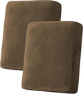 H.VERSAILTEX Velvet Stretch Couch Cushion Cover Plush Cushion Slipcover for Chair Loveseat Sofa Cushion Furniture Protector Seat Cushion Sofa Cover (2 Piece Medium Sofa Cushion Covers, Bronze Brown) by HVERSAILTEX