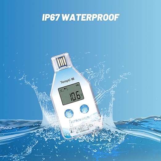Tzone Temperature Data Logger USB Single Use Temp Recorder 1 Pack, Digital Thermometer Logger with PDF and CSV Reports 180 Days 32000 Recordings for Cold Chain Medical Refrigerator, IP67 Waterproof - Image 4