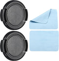 PATIKIL Camera Lens Cap, 2 Pack Sides Pinch Front Lens Cover with Microfiber Cleaning Cloth for 37mm Thread Universal DSLR Lenses for Nikon, for Fujifilm, for Pentax, for Leica by PATIKIL