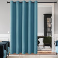 DWCN Blackout Curtain Panel for Bedroom - Thermal Insulated Energy Saving Grommet Blackout Drapery for Patio Door, Room Divider Long Curtain, Stone Blue, W80 by L84, 1 PC by DWCN