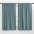 NICETOWN Blackout Curtain Panels Window Draperies - (Greyish Blue Color) 70x63 inch, 2 Pieces, Insulating Room Darkening Blackout Drapes for Bedroom by NICETOWN