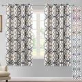 H.VERSAILTEX Blackout Curtains Printed Design 63 Inch Length 2 Panels Set Thermal Insulated Curtains for Bedroom Living Room Geometric Modern Grommet Window Drapes - Grey and Navy by HVERSAILTEX