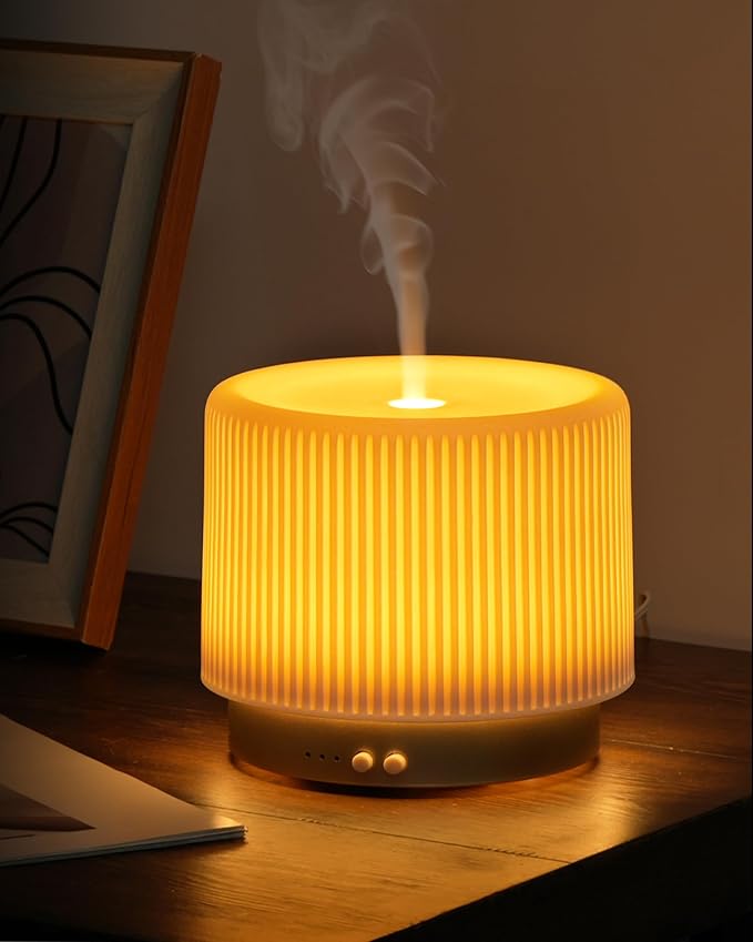 280ml Ceramic Essential Oil Diffuser,Ultrasonic Cool Mist Decorative Aromatherapy Diffuser with Auto Shut-Off,Quiet Operation,3 Timer Settings for Large Rooms,Home,Office,SPA,Yoga & Bedroom by ONABOVIVA
