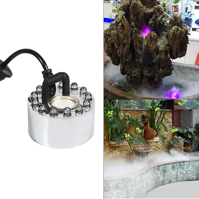 Ultrasonic Mist Maker Fog Machine with 12 LED Color Changing Lights, Portable Halloween Mister for Indoor Water Fountain, Fish Tank, Pond Decor, Vase & Air Humidifier - Image 7