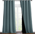 NICETOWN Full Shading Curtains 96 inches Long 2 Panels Set for Windows, Super Heavy-Duty Black Lined Blackout Curtains for Bedroom, Privacy Assured Window Treatment (Greyish Blue, 55 inches W) by NICETOWN