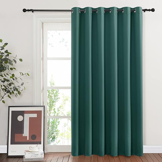 NICETOWN Bedroom Window Blackout Curtain Panel - Home Decoration Thermal Insulated Blackout Drape/Drapery for Loft, Guestroom (Hunter Green, 1 Panel, 80 x 84 inch) - Image 8