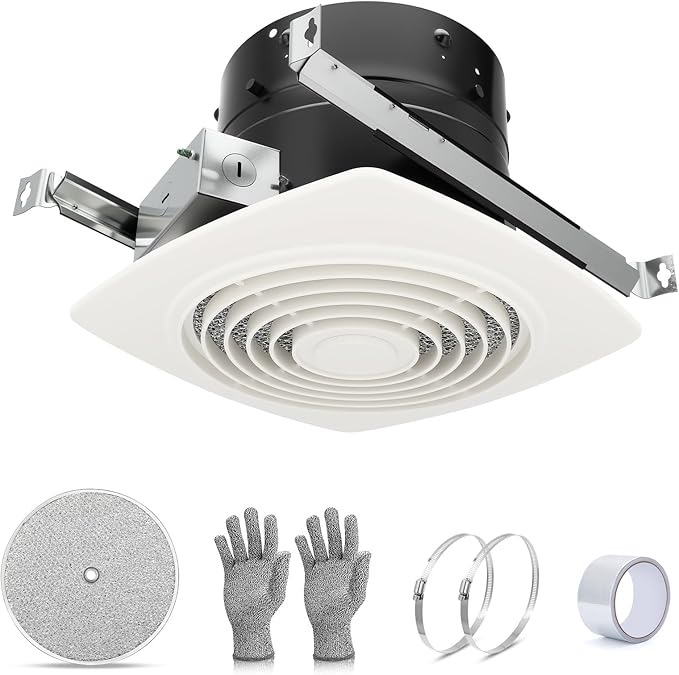 505 High Airflow Bathroom Fan for Ceiling – 8 Inch Fan with Powerful 200 CFM, Bathroom Exhaust Fan, Kitchen Exhaust Fan, Household Ventilation Fans by Unknown