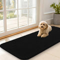 OLANLY Dog Door Mat for Muddy Paws 47x20, Absorbs Moisture and Dirt, Absorbent Non-Slip Washable Doormat, Quick Dry Chenille Mud Mat for Dogs, Entry Indoor Entryway Carpet for Inside Floor, Black by OLANLY
