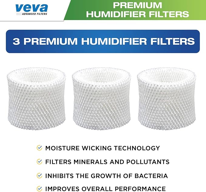 VEVA 3-Pack Premium Humidifier Filters - Replacement for HW Filter E, HC-14, HCM-6009, HCM-6011, HEV680, HEV685 Series, Long-Lasting - Image 2