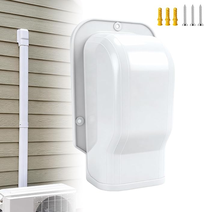 3'' Wall Entry Cover for Ac Lines, Mini Split Lineset Cover for Ductless Air Conditioners, Heat Pumps, White - Image 2