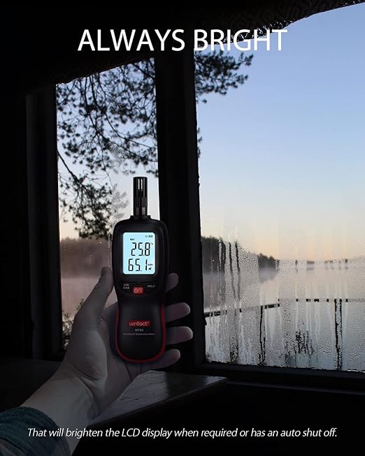 Wintact Digital Temperature and Humidity Meter, Thermometer Hygrometer Monitor with Dew Point and Wet Bulb Temperature, Backlight, Max/Min Value, Data Hold, Store 1000 Group of Data for Indoor Outdoor - Image 5
