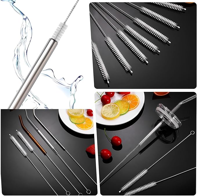 8 Inch Straw Cleaning Brush, Pipe Cleaner, Water Fume Cleaner, Glass Pipe Cleaning Brush, Different Diameter 10 Piece Set, Straw Cleaner Brush for Stanley Water Bottles Deep Cleaning Straws Brush - Image 6