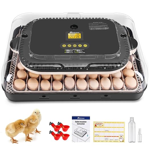 Sailnovo Incubators for Hatching Eggs 70 Egg Incubator with Automatic Egg Turning and Auto Humidification, Temperature Control, Incubator for Chicken Duck Quail Eggs, Perfect for Lab School Farm Use by Sailnovo
