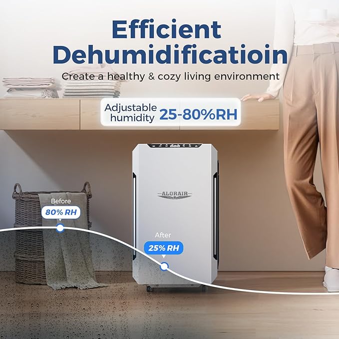 ALORAIR 120 Pints Commercial Grade Dehumidifier with Pump & Drain Hose SLGR Tech High Efficient Industrial Dehu for Bedroom, Basement, Bathroom, Home Use, Garage, Warehouse, 5 Years Limited Warranty - Image 5