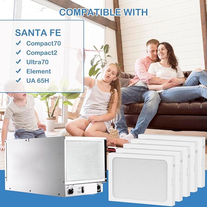 9 x 11 x 1 MERV 13 Replacement Dehumidifier Filter Compatible with Santa Fe Compact70, Ultra70, Element, Compact2, UA 65H dehumidifier Models, 5 Pack - Image 5