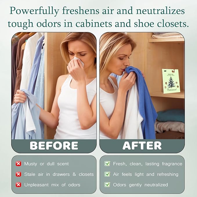13 Packs Cedar Sachet Bags for Drawer and Closet, Fresh Scents Drawer Deodorizers Long Lasting Air Freshener for Home House Fragrance, Cedar for Closets Car Air Frehener - Image 3