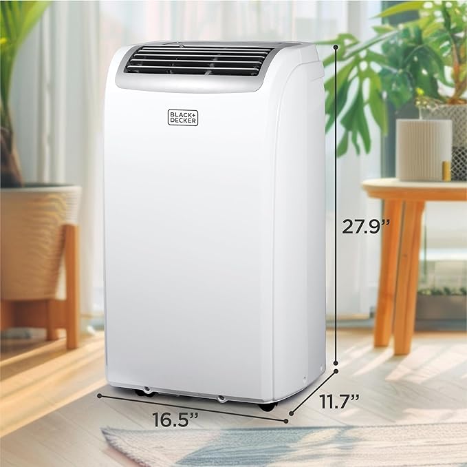 BLACK+DECKER 12,000 BTU Portable Air Conditioner with 9,000 BTU Heating, 4-in-1 AC, Heater, Dehumidifier and Fan, Portable AC Unit with Remote Control, Window Kit Included, White, BPP08HWTB - Image 7