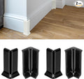 uxcell Self Adhesive Baseboard Corner Blocks, 3.23 Inch Wall Edge Corner Protector 2 Inside + 2 Outside Corners-Connector for Wall Floor Furniture Edge(Black) by uxcell