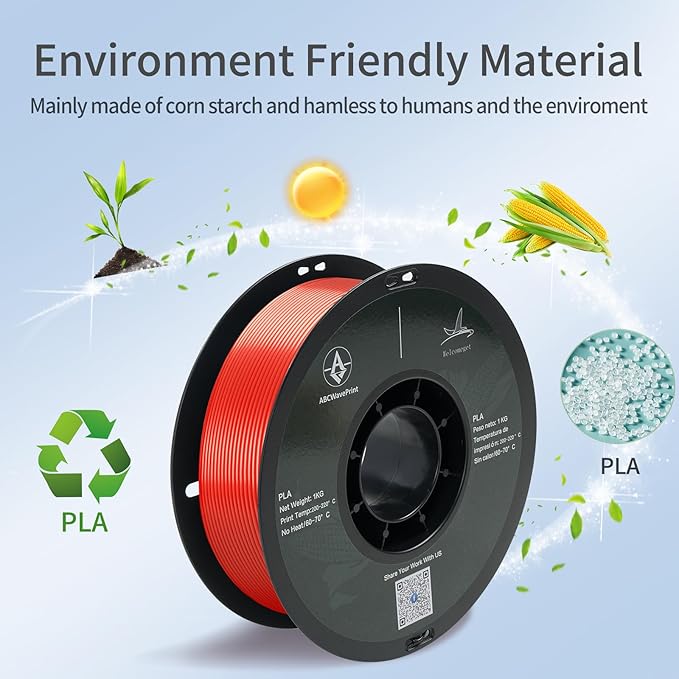 PLA 3D Printer Filament, Dimensional Accuracy +/- 0.02 mm, 1 kg Spool(2.2lbs), 1.75 mm，Red - Image 4