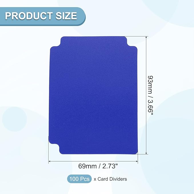 PATIKIL Trading Card Dividers, 100 Pcs Index Card Football Card Sorter Storage Boxes Organizer Tray Accessories for Sports Game Baseball Card, Blue - Image 2