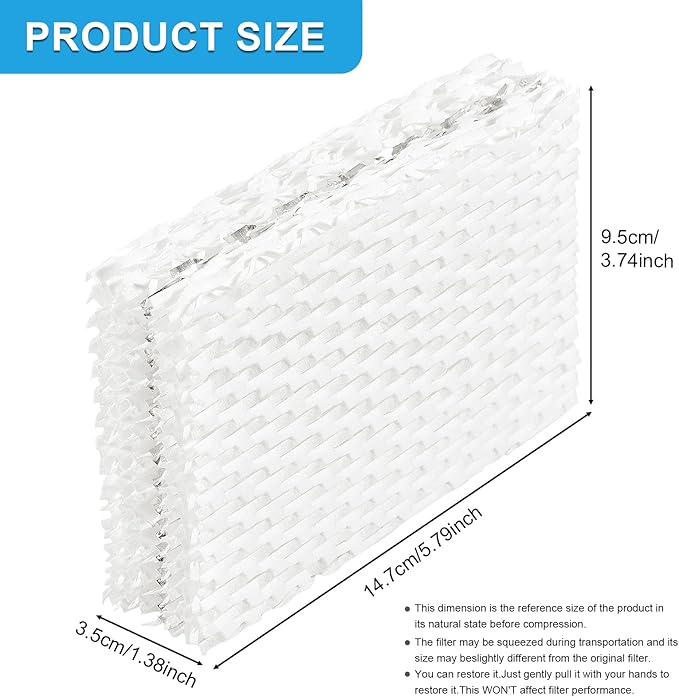 4Pcs WF813 Humidifier Filters Replacement Wick Filter Compatible with Equate EQWF813 EQ-2119-UL Relion RCM-832 RCM-832N ProCare PCWF813 PCCM-832N Protec WF813 Cool Mist Humidifier - Image 2