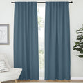 NICETOWN Bedroom Blackout Draperies and Window Treatment- (Smoky Blue Color) 52 Width X 72 Length, 2 Panels Set, Solid Blackout Curtain Panels by NICETOWN