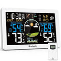 Weather Station Wireless Indoor Outdoor, Digital Thermometer, 7.5'' VA Display Home Weather Stations, Accurate Temperature Humidity Gauge with Weather Forecast, Atomic Clock,White by Brataste