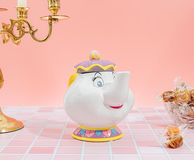 Silver Buffalo Disney Beauty and the Beast Mrs. Potts Teapot 3D Sculpted Ceramic Cookie Snack Candy Jar (Small) - Image 7