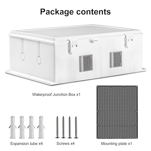 Outdoor Electrical Junction Box, ABS Water Resistant Enclosure with Internal Mounting Panel & Hinged Cover (18.1" H* 12.6" L* 6.3" W) - Image 7