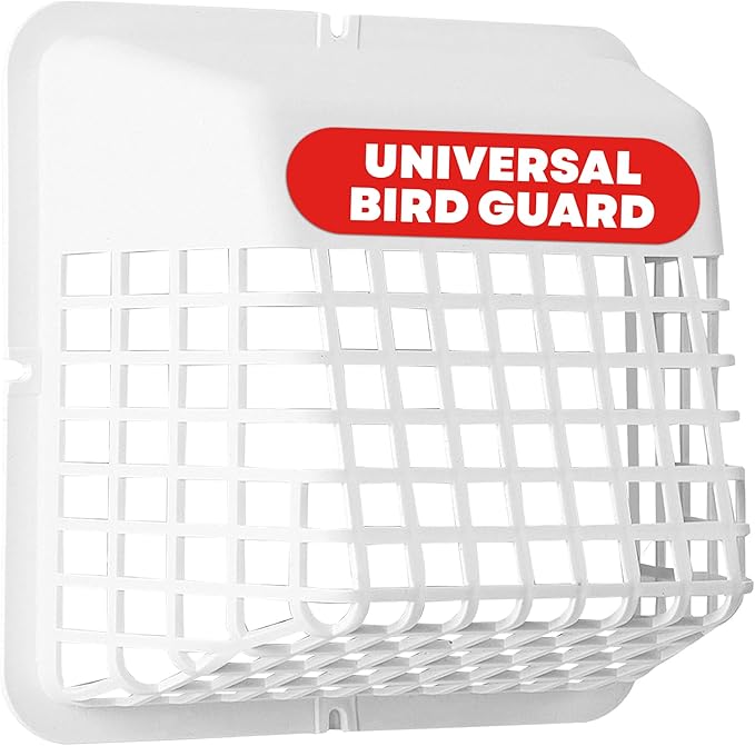 Deflecto Universal Bird Guard, Fits 3 inch to 4 inch Vent Hoods | Durable, Easy-to-Install & Prevents Birds, Rodents and Debris from Entering Dryer or Bathroom Exhaust | Strong Plastic Construction by Deflecto