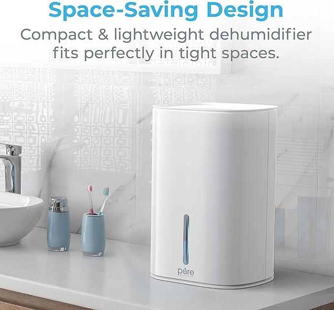Pure Enrichment PureDry Mini Dehumidifier - 27oz Compact Water Tank Eliminates 300ml/day of Excess Moisture from Closets, Bathrooms, Boats, Kitchens, and Other Small Rooms and Living Spaces - Image 5