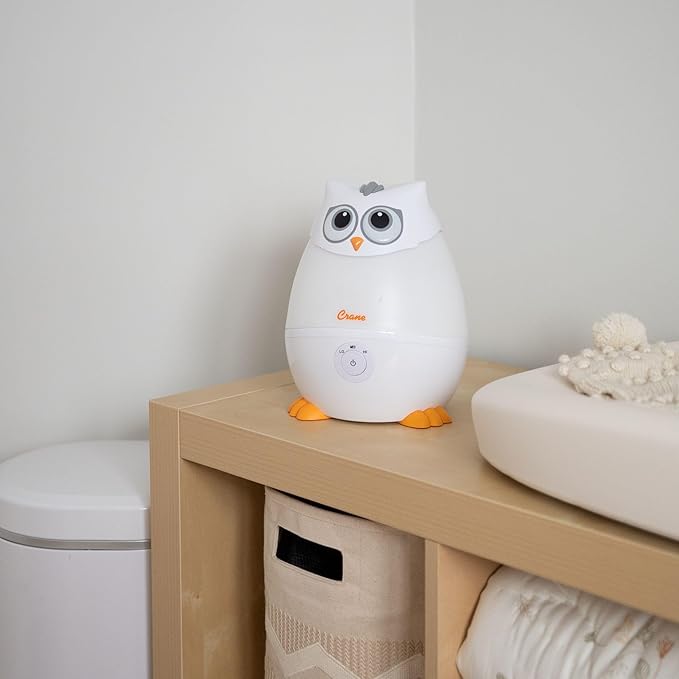 Crane Baby Mini Adorable Snow Owl Baby Humidifier, 0.5 Gal Cool Mist Humidifiers with Aroma Tray and Nightlight, Whisper Quiet Ultrasonic Humidifier for Baby and Toddler Room, Congestion Relief - Image 4