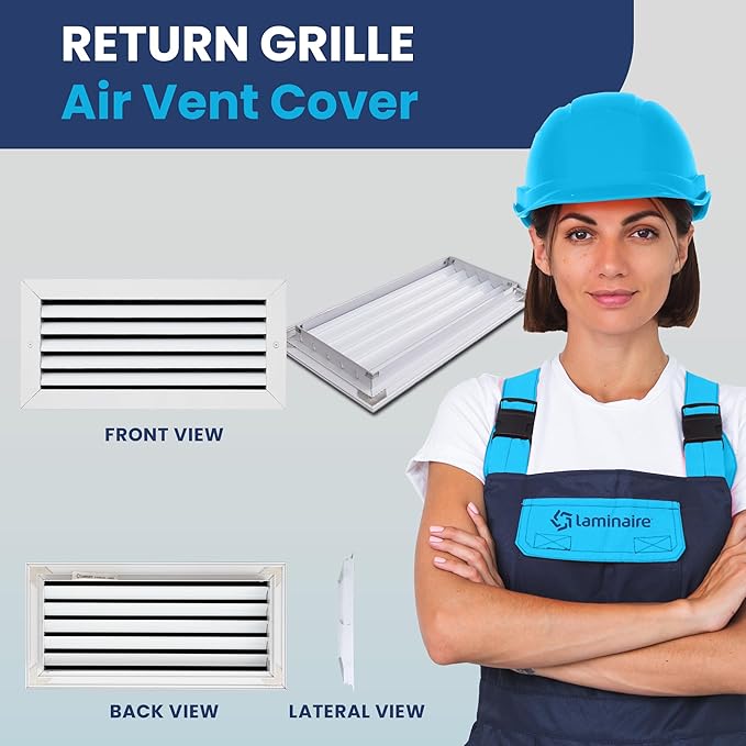 14x6 Inch (Duct Opening) Air Return Vent Cover Decorative – Premium Aluminum AC Vent Cover for Ceiling & Wall, Rustproof Grille, Ideal for Home HVAC Grille, Durable & Easy to Install by ACLAMINAIRE - Image 2