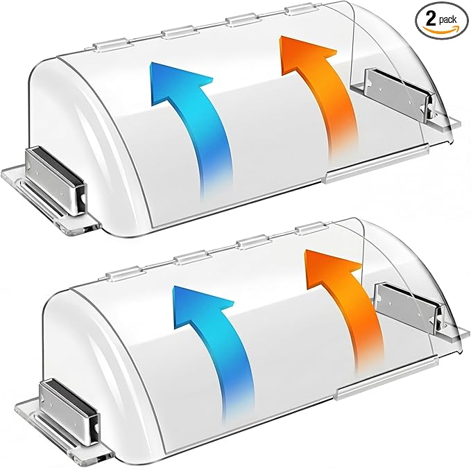 2 Pack Adjustable Air Vent Deflector - 9”to 15.5” Magnetic Floor Vent Covers for AC, Wall, Ceiling Registers with Strong and Large Magnets by SOUL+LINK