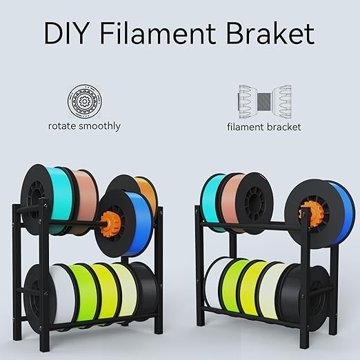 Lutyr Skouphy 3D Printer Filament Storage Rack, 2 Tier Filament Spool Holders for PLA/ABS/TPU, Filaments Organzied for 3D Printing Studio, Office Workshop,Storage 10 roll Pack - Image 7